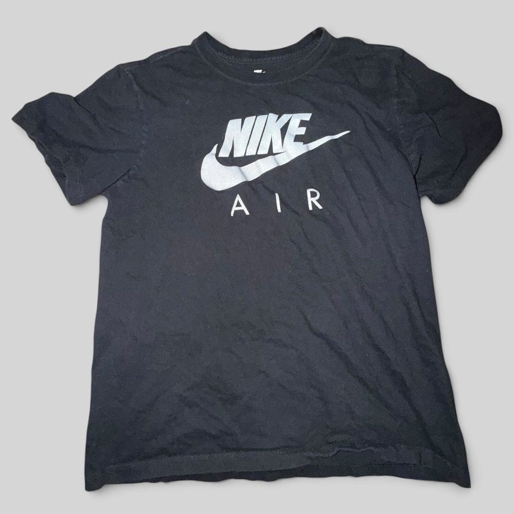 Nike Air Mens Large Black Short Sleeve Graphic Logo T-Shirt Crewneck Athleisure
